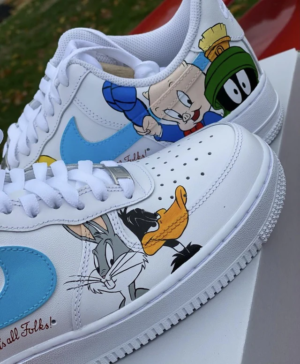 Hand Painted Air Force 1 Sneakers: Looney tunes
